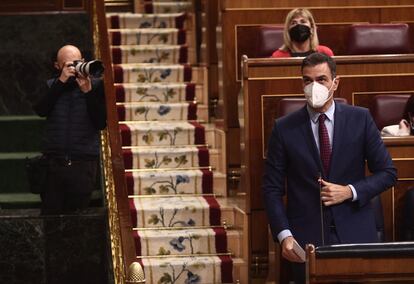 El presidente del Gobierno, Pedro Sánchez, la semana pasada en el Congreso.