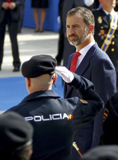 El Pr&iacute;ncipe, ayer durante los actos del D&iacute;a de la Polic&iacute;a.
 