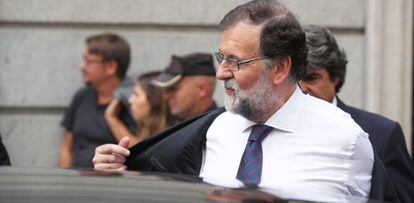 Rajoy tras su comparecencia en el Pleno del Congreso.