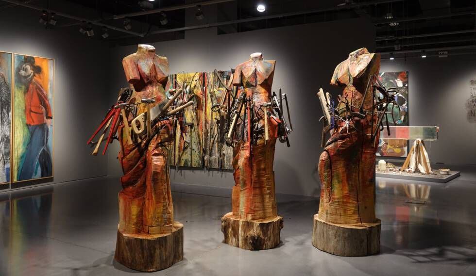 La obra 'El viento y herramientas (glosario)', 2009, de Jim Dine, en el Centre Pompidou de Málaga.