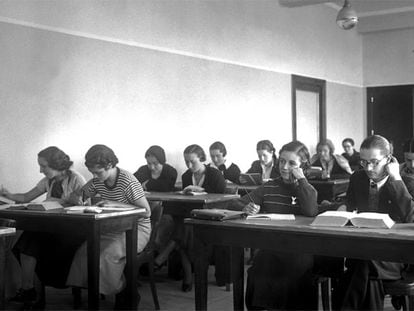 Salón de lectura de la Facultad de Filosofía y Letras de la Universidad Complutense de Madrid en 1934.