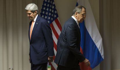Kerry y Lavrov, en su reunión en Suiza