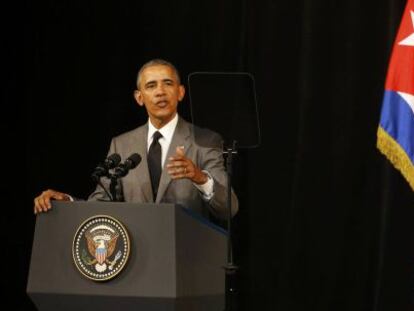 Barack Obama hoy en su discurso al pueblo cubano.