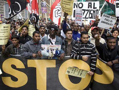 Manifestación contra el racismo el sábado en Roma.