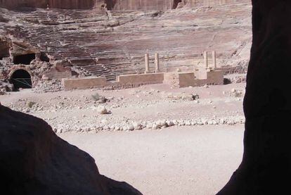 Vista del anfiteatro de la ciudad nabatea de Petra donde se reunía el parlamento