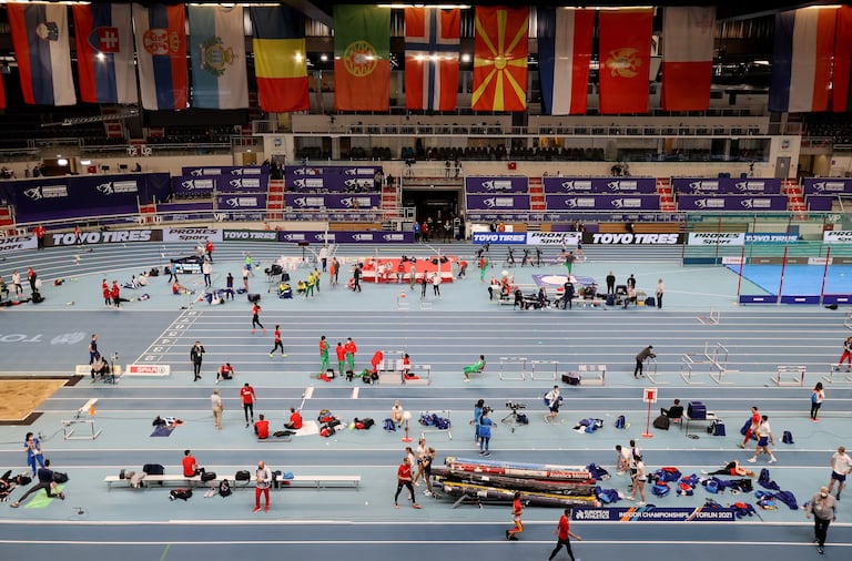 Jornada de entrenamiento en la Torun Arena, antes de la inauguración.