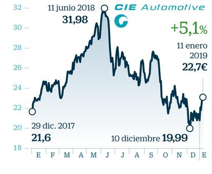 El desafío proteccionista empañó el excelente comportamiento bursátil que venía registrando el fabricante de piezas de automóvil en 2018. Sin embargo, los resultados de la compañía vienen reflejando un crecimiento por encima de la media del sector.  Los expertos de hecho esperan que mantenga esa ventaja comparativa frente a sus rivales en ventas y en márgenes, con lo cumplirá sin problemas con los objetivos de su plan 2016-20. Como riesgo, persiste la amenaza proteccionista de EE UU, aunque los fundamentales de la compañía siguen siendo sólidos. El beneficio por acción 2018 esperado por el consenso de FactSet es 3,18 euros, frente a los 1,49 euros de 2017.
