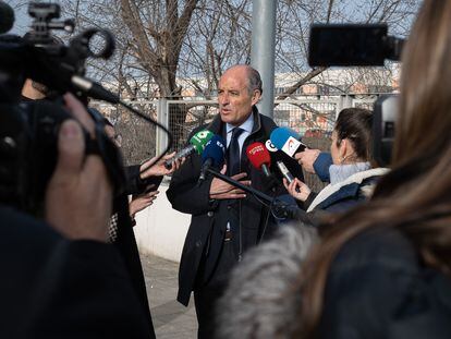 Francisco Camps, expresidente de la Generalitat valenciana, el pasado lunes frente a la Audiencia Nacional.