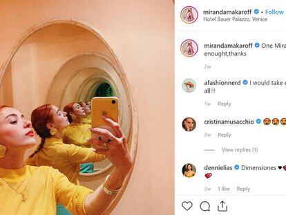 Imagen del Instagram de Miranda Makaroff.