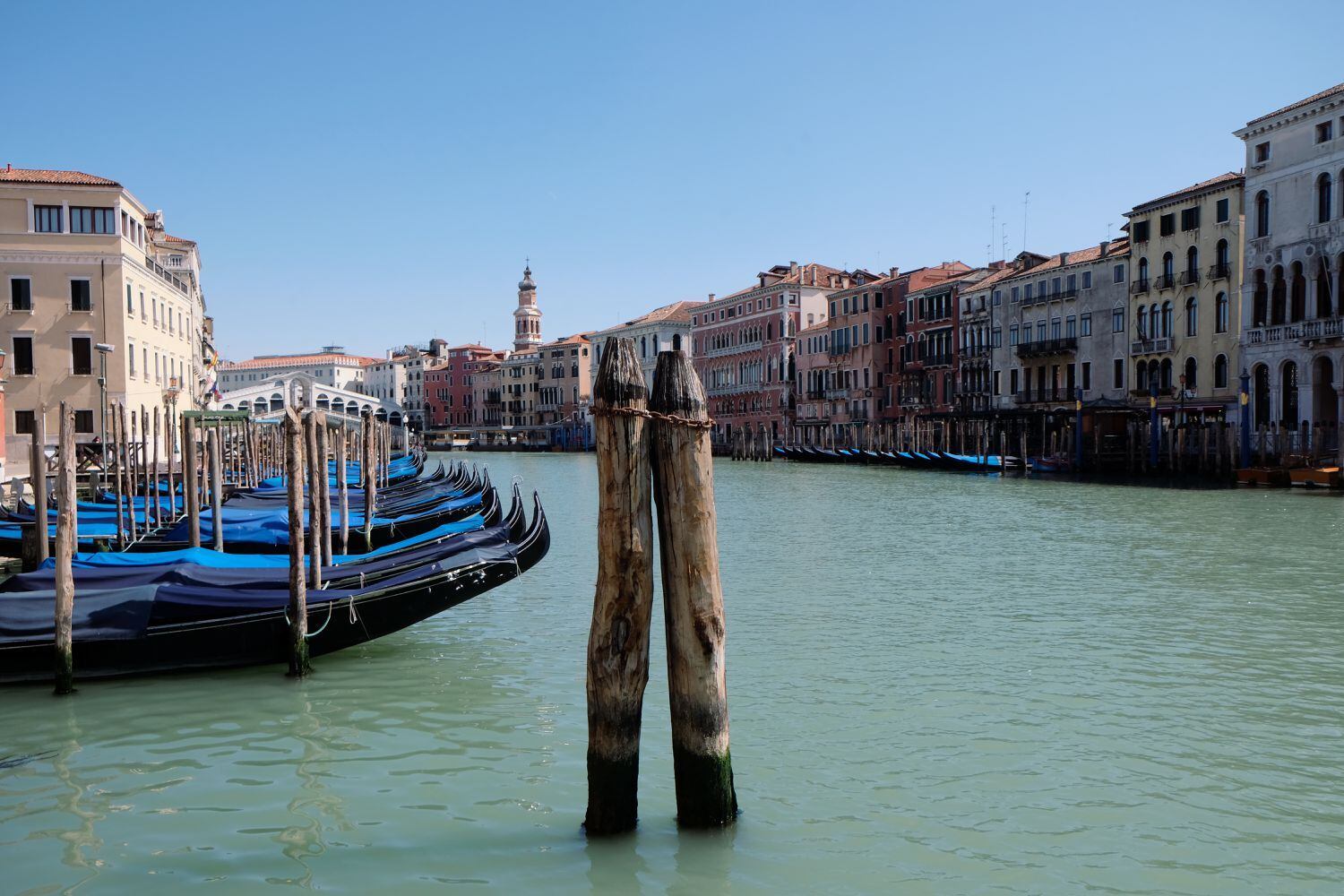 Imagen del Gran Canal de Venecia vacío, el pasado martes.