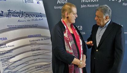 helga Schmidt y Zubin Mehta, en 2011.