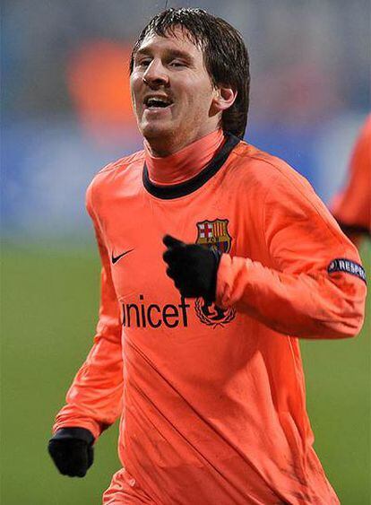 Leo Messi, con la segunda equipación del Barcelona.