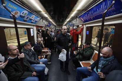 Un vagón del metro de Madrid. 