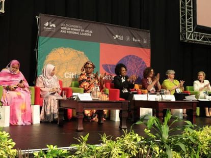 Mujeres alcadesas durante el Congreso Mundial de CGLU en Durban. 