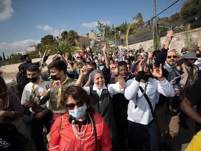 Procesión del Domingo de Ramos, este domingo en Jerusalén.