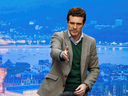 El presidente nacional del PP, Pablo Casado, en Vitoria, el pasado 23 de diciembre. 