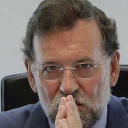 El presidente del PP, Mariano Rajoy, al inicio de una reunión del Comité de Dirección de su partido.