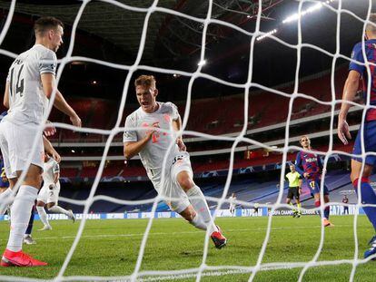 Uno de los goles del Bayern de Múnich en la goleada (8-2) que endosó al FC Barcelona el pasado viernes en cuartos de final de la Liga de Campeones.  reuters