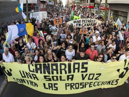 Cabeza de la manifestaci&oacute;n en Las Palmas de Gran Canaria.