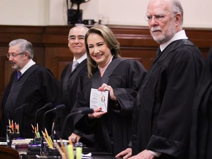 Yasmín Esquivel, durante su investidura como ministra de la Suprema Corte, en Ciudad de México, el 21 de marzo de 2019.