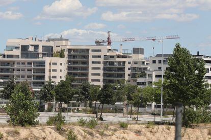 Un edificio en construcción en Madrid, el pasado 6 de julio de 2020.