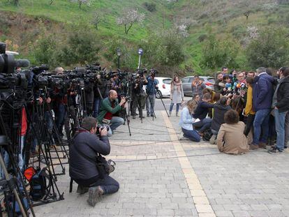 Ángel García, el ingeniero coordinador del rescate de Julen, hablando con la prensa en Málaga.