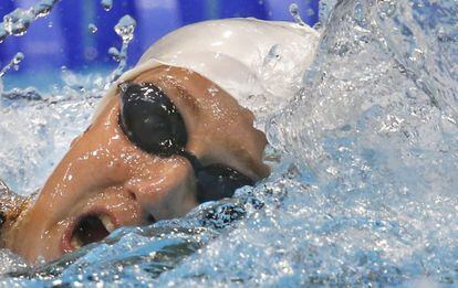 La nadadora Mireia Belmonte en la final de los 800 metros libres en la que ha conseguido la medalla de plata.