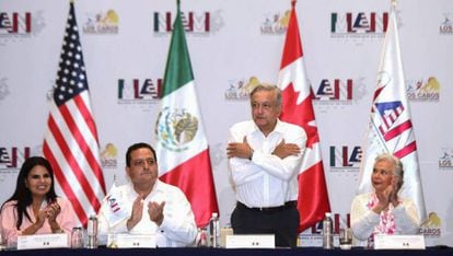 López Obrador, en la Cumbre de Alcaldes de Norteamérica, en Los Cabos.