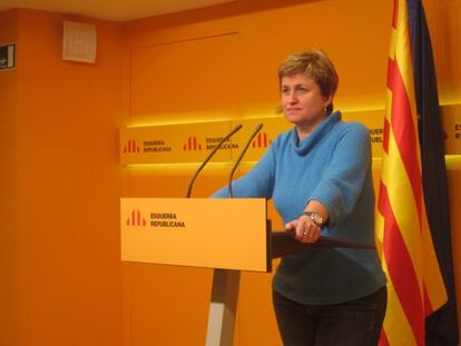 La portaveu d&#039;ERC, Anna Sim&oacute;, durant una roda de premsa. 