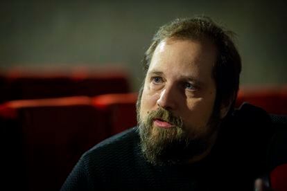 Carlos Vermut durante una entrevista para Europa Press en unos cines de Madrid.