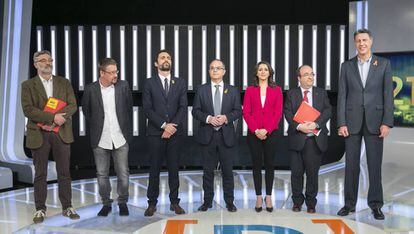 Els set candidats de les eleccions autonòmiques del 21 de desembre.