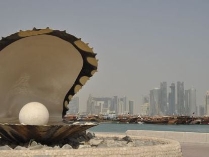 El monumento de la perla en Doha, capital de Catar.