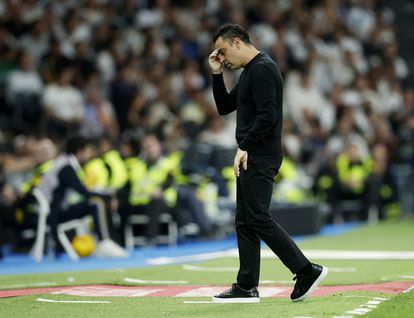 Xavi, Barcelona coach, at one point during the game.