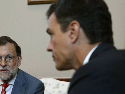 Mariano Rajoy y Pedro Sánchez, este miércoles.