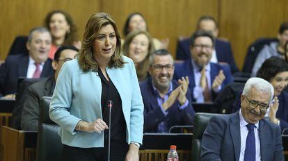 Susana D&iacute;az, este jueves en el Parlamento andaluz.