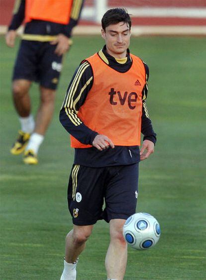 Riera, durante una sesión con la selección española.