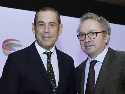 Manuel Mirat, consejero delegado de PRISA, y el presidente, Manuel Polanco.