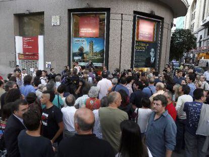 Acto contra el ataque fascista frente a la librer&iacute;a Blanquerna.