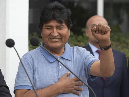 Evo Morales, a su llegada a México, este martes.