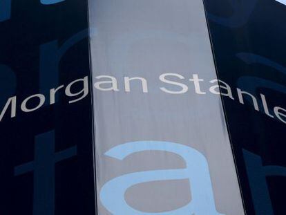 Logo de Morgan Stanley en su sede en Nueva York