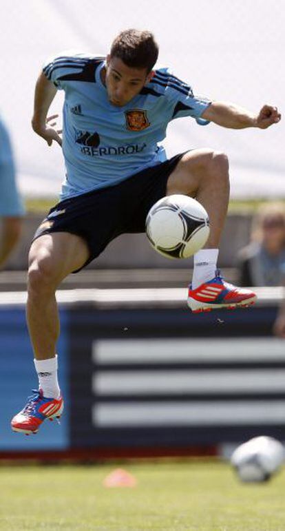 Jordi Alba durante un entrenamiento en Schruns