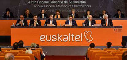 Junta general de accionistas de Euskaltel celebrada en junio pasado.  
