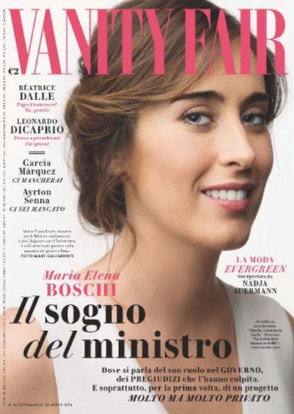 Boschi, en la portada de la edición italiana de 'Vanity Fair'.