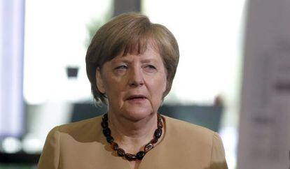 La canciller alemana, Angela Merkel, el 22 de mayo en Riga.