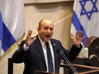 El primer ministro israelí, Naftali Bennett, el miércoles en el Parlamento, en Jerusalén.