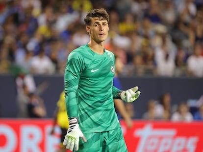 Kepa Arrizabalaga, durante un partido de pretemporada del Chelsea en Estados Unidos frente al Borussia Dortmund.
