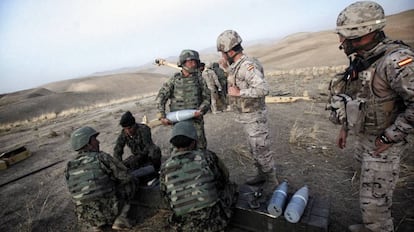 Traductores afganos trabajando para el Ejercito español en Afganistán.