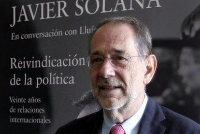 Javier Solana, ayer en Madrid durante la presentación de su libro.