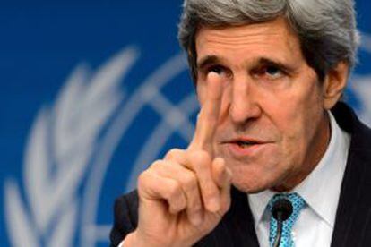 John Kerry, en una conferencia en el foro de Ginebra II.