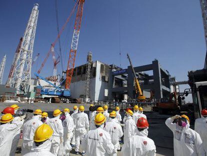 Un grupo de periodistas visita Fukushima el pasado 6 de marzo.